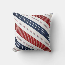 ジオメトリ独立日対角線ストライプ線 クッション