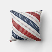 ジオメトリ独立日対角線ストライプ線 クッション (裏面)