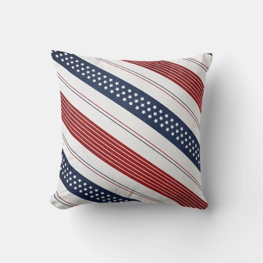 ジオメトリ独立日対角線ストライプ線 クッション (正面)