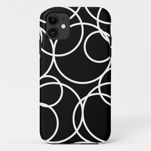 ジオメトリ白円黒モダン抽象芸術 Case-Mate iPhoneケース (裏面)