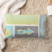 ジオメトリ矢印抽象芸術パターン ランバークッション (ブランケット)