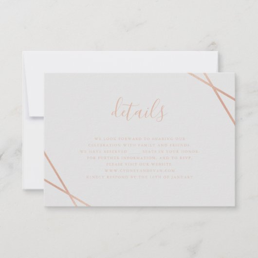 ジオメトリ縁どRSVPカード 出欠カード (正面)