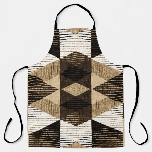 ジオメトリ繰り返し:テクスチャ付き背景デザイン エプロン (正面)
