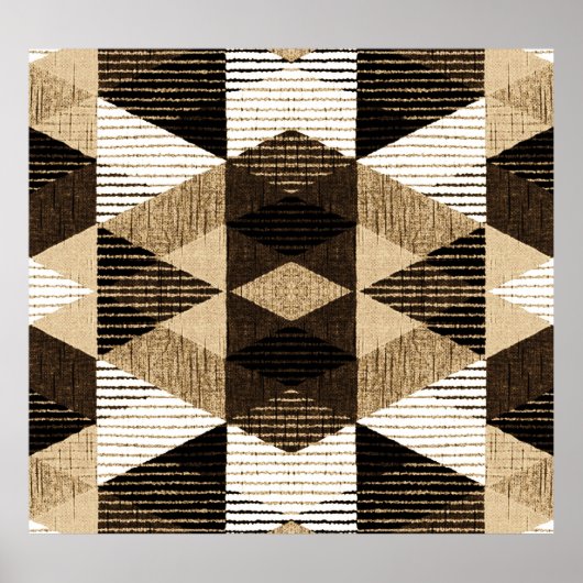 ジオメトリ繰り返し：テクスチャ付き背景デザイン ポスター (正面)