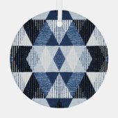ジオメトリ繰り返し：テクスチャ付き背景 ガラスオーナメント (裏面)