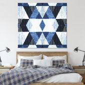 ジオメトリ繰り返し：テクスチャ付き背景 キャンバスプリント (インサイチュ (寝室))