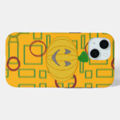 ジオメトリ背景のカボチャ Case-Mate iPhoneケース (裏面 (横))