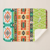 ジオメトリ要素を含むシームレスなトライバルパターン シェルパブランケット (正面(横))