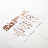 ジオメトリ赤面結婚金ゴールドの押し込み 箔招待状 (回転した状態)