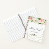 ジオメトリ金ゴールドと赤面レシピブック ノートブック (内部)