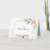 ジオメトリ金ゴールドの葉ブライダルパーティありがとう サンキューカード (正面)