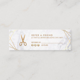 ジオメトリ金ゴールドはさみ美容師参照 スキニー名刺