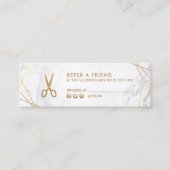 ジオメトリ金ゴールドはさみ美容師参照 スキニー名刺 (正面)