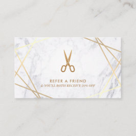 ジオメトリ金ゴールドはさみ美容師参照 名刺