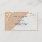 ジオメトリ金ゴールドクラフト印刷グレーアポイントメント 名刺 (裏面)