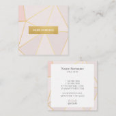 ジオメトリ金ゴールドパステルピンクスクエア名刺 スクエア名刺 (正面/裏面)