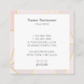 ジオメトリ金ゴールドパステルピンクスクエア名刺 スクエア名刺 (裏面)