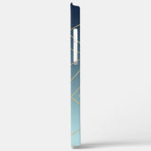 ジオメトリ金ゴールド線青のグラデーションデザイン Case-Mate iPhoneケース (裏面 / 左)