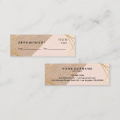 ジオメトリ金ゴールドKraftPrinted Lt Pinkアポイントメント スキニー名刺 (正面/裏面)