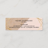 ジオメトリ金ゴールドKraftPrinted Lt Pinkアポイントメント スキニー名刺 (裏面)