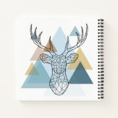 ジオメトリ鹿ポートレート ノートブック (裏面)