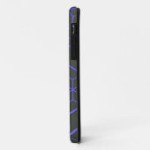 ジオメトリ3Dボックスパーソナライズされた名(黒と青) Case-Mate iPhoneケース (裏面/左)
