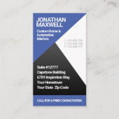 ジオメト企業のリモダンネイビーブルーとグレー 名刺 (正面)