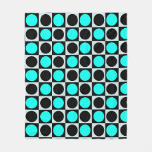 ジオメト市松模様にリブルーの黒い円水玉模様