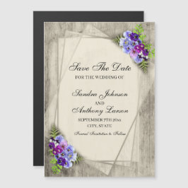 ジオメト素朴リパンジー日付の保存 マグネット招待状