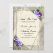 ジオメト素朴リパンジー日付の保存 マグネット招待状 (正面)