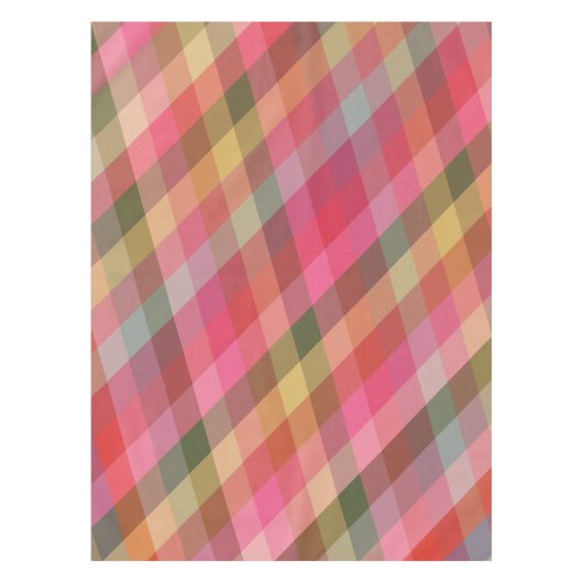 ジオメト素朴リ自然プレイドパターンの暖かいトーン テーブルクロス (正面)