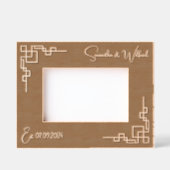 ジオメト結婚リのカスタム木目写真フレーム レーザー彫刻フレーム (正面)