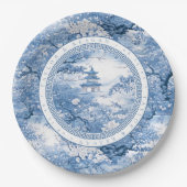 ジオメト縁どリの陶器のパターン名ID1094 ペーパープレート (正面)