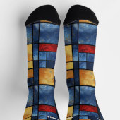 ジオメト芸術的リ鮮やかパターンの抽象芸術 ソックス (上部)