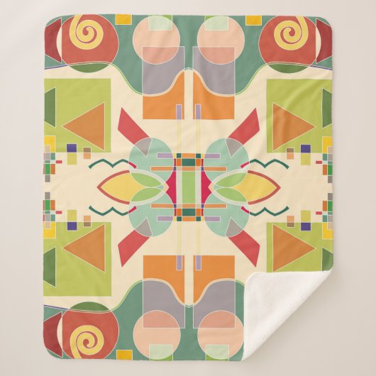 ジオメト芸術的リ：シームレカラフルスパターン シェルパブランケット (正面)