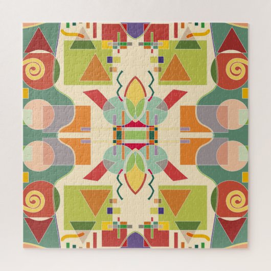 ジオメト芸術的リ：シームレカラフルスパターン ジグソーパズル (縦)