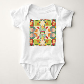 ジオメト芸術的リ：シームレカラフルスパターン ベビーボディスーツ