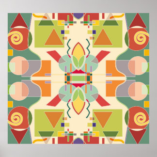ジオメト芸術的リ：シームレカラフルスパターン ポスター