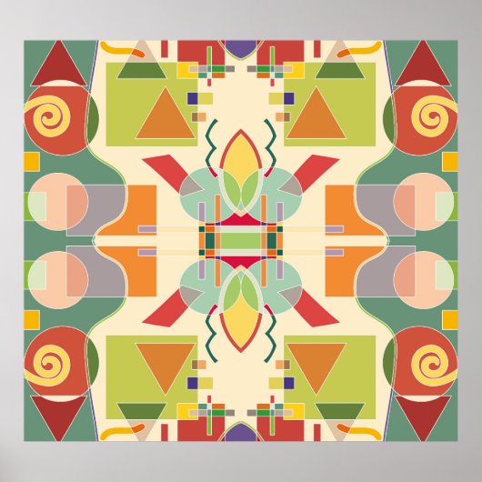 ジオメト芸術的リ：シームレカラフルスパターン ポスター (正面)