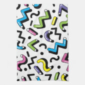 ジオメト遊リ：ドードルシェイプパターン キッチンタオル (縦)