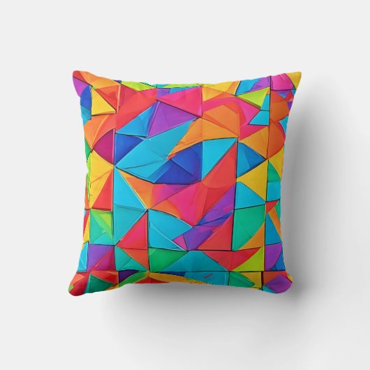 ジオメト鮮やかリカラーブロックアート クッション (裏面)
