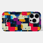 ジオメト鮮やかリブロック(メッセージ付きカスタム) Case-Mate iPhoneケース (裏面 (横))