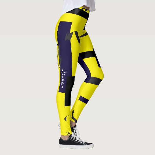 ジオメファンキートリ抽象芸術アートスポーツ勝者レギンス レギンス (右)