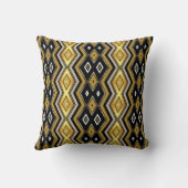 ジオメモダントリアールデコブラック金ゴールドジグザグ クッション (裏面)