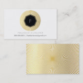 ジオモダンオカゴンモノグラムはっきりしたスポット金ゴールド箔 名刺 (正面/裏面)
