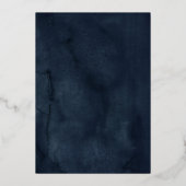 ジオモダン赤面ネイビーフローラキンセアニェラ 箔招待状 (裏面)