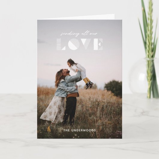 ジオラブオーバーレイ バレンタインデーカード - ホワイト サンキューカード (正面)