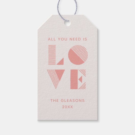 ジオラブ バレンタインデー フォト ギフトタグ - サーモン (正面)