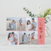 ジオラブ 4枚写真 バレンタインデーカード - ピンク 招待状 (スタンド正面)