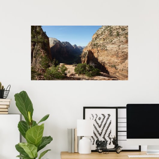 ジオンからエンジェルズランディングトレイルジオン国立公園 ポスター (ホームオフィス)